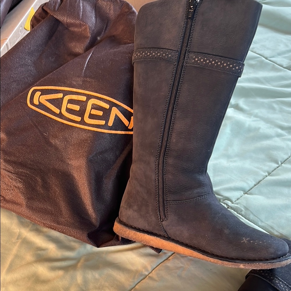 Keen Sierra Black Leather Knee High Boot